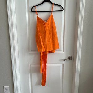 SFIZIO Orange Wrap Tank Blouse Size 4